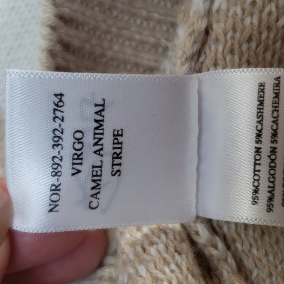 Rails Virgo Camel animal stripe sweater, animal print, cashmere, new. - Picture 8 of 8